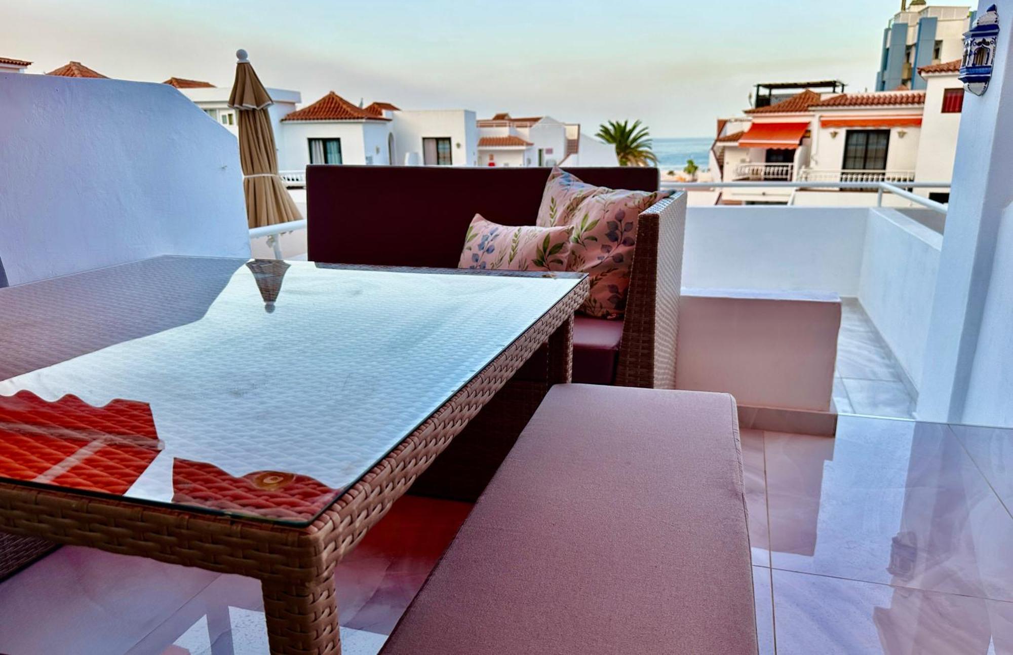 Luxury Diamond - Ocean View, Big Terraces, Air Con, Wifi Apartment Лос Кристианос Екстериор снимка