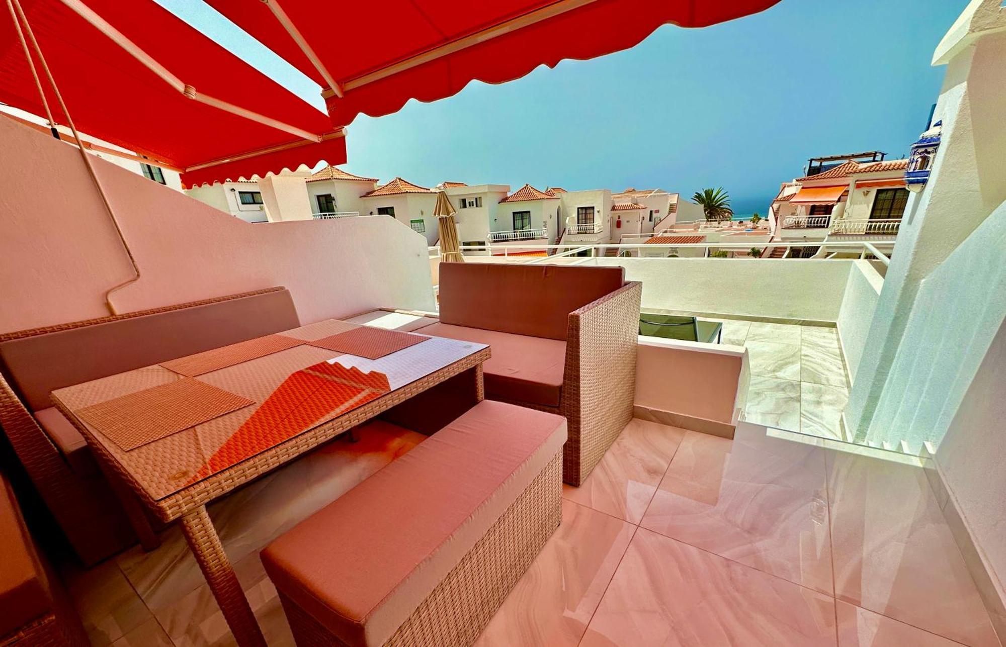 Luxury Diamond - Ocean View, Big Terraces, Air Con, Wifi Apartment Лос Кристианос Екстериор снимка